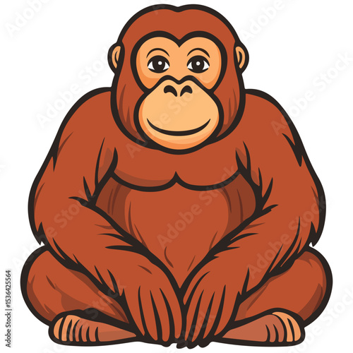 orangutan, animal, vector, transparent background, creature, pongo, zoo, jungle, nature, cute, wildlife, isolated, mammal