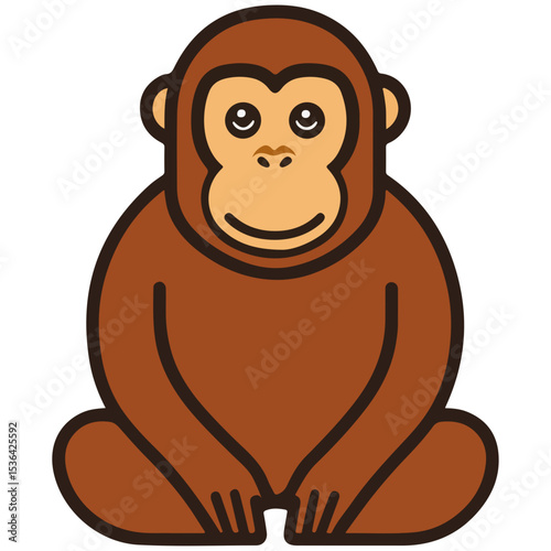 orangutan, animal, vector, transparent background, creature, pongo, zoo, jungle, nature, cute, wildlife, isolated, mammal