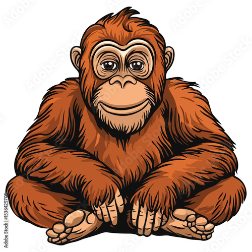 orangutan, animal, vector, transparent background, creature, pongo, zoo, jungle, nature, cute, wildlife, isolated, mammal