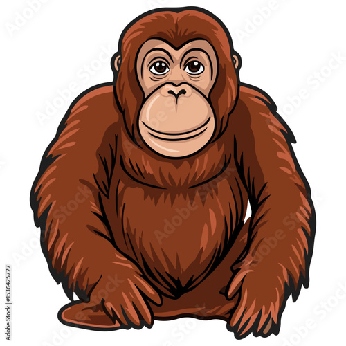 orangutan, animal, vector, transparent background, creature, pongo, zoo, jungle, nature, cute, wildlife, isolated, mammal