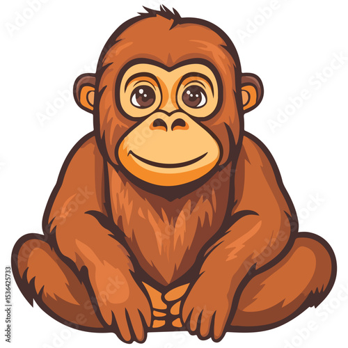 orangutan, animal, vector, transparent background, creature, pongo, zoo, jungle, nature, cute, wildlife, isolated, mammal