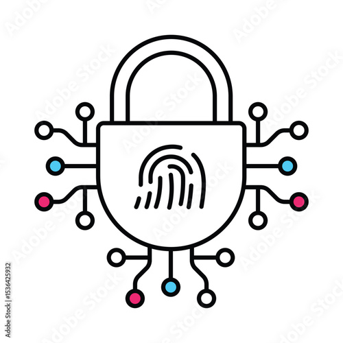 Padlock Vector Filled outline illustration style icon. EPS 10 file