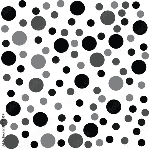 pattern of Black circles scattered on a transparant background.eps