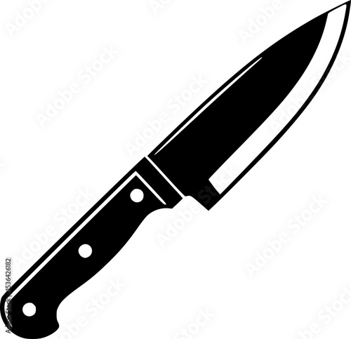 Simple icon showing a hunting knife with a wooden handle

