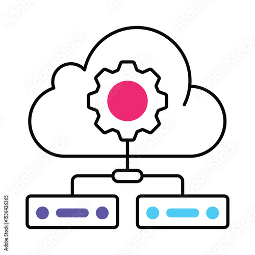 IT Infrastructure Vector Filled outline illustration style icon. EPS 10 file