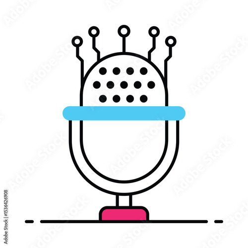 Audio Recorder Vector Filled outline illustration style icon. EPS 10 file
