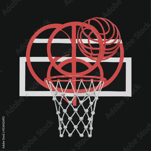 A 3D basketball logo design featuring a flaming basketball inside a bold shield-shaped badge, dynamic bold typography, metallic gold and orange colors, glowing neon effects, modern sports team emblem 