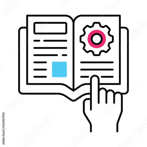 Setting Manual Vector Filled outline illustration style icon. EPS 10 file
