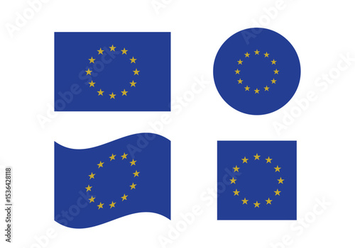 European Union Flag Icon – Official National Flag of European Union in Flat Vector Style with Standard Colors and Proportions.
