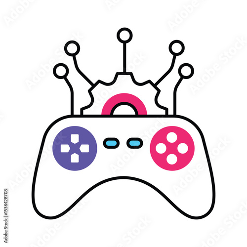Ai Gaming Vector Filled outline illustration style icon. EPS 10 file