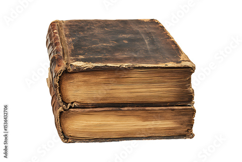 old antique book isolated on transparent background