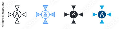 Purpose Icon Set Multiple Style. Design In Outline, Blue, Glyph, Dualtone