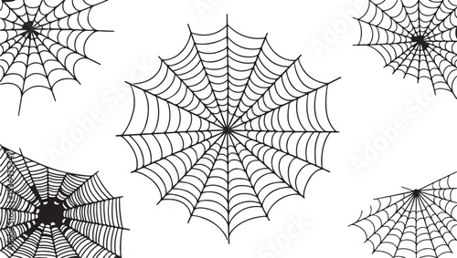 Halloween illustration of spider webs