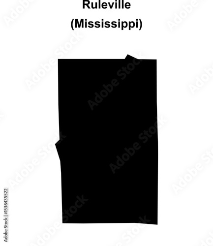 Ruleville (Mississippi) blank outline map