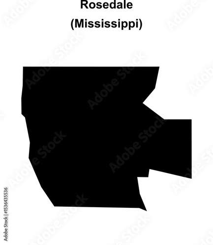 Rosedale (Mississippi) blank outline map
