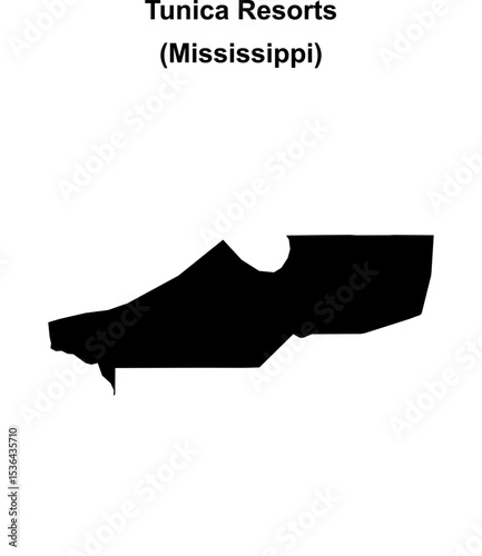 Tunica Resorts (Mississippi) blank outline map