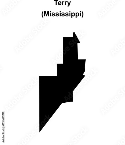 Terry (Mississippi) blank outline map