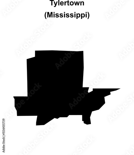 Tylertown (Mississippi) blank outline map