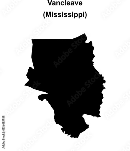 Vancleave (Mississippi) blank outline map