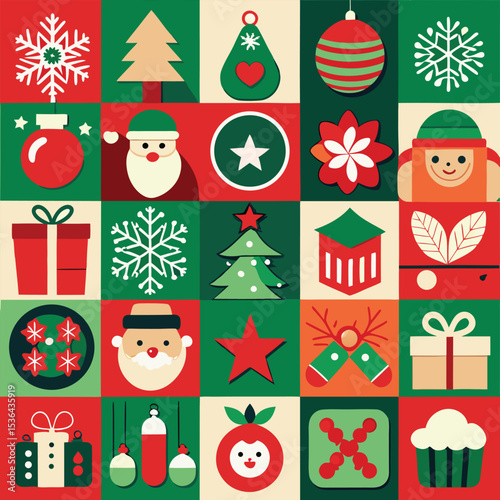Cheerful Christmas Dog Illustration with Festive Elements and Holiday Theme Design