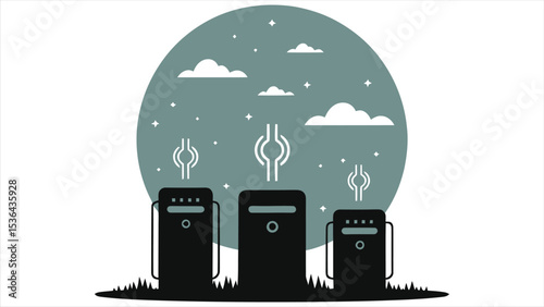(Air Purification Systems)Vector Silhouette Of Air Purification Systems