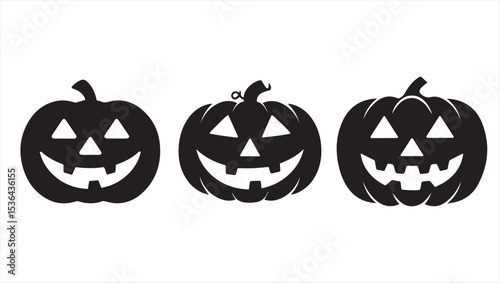 Simple black silhouette of a jack-o'-lantern on a white background.