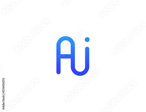 AI Logo Monogram Design For Tech, Chatbot, Virtual Assistant, Neural Network, SaaS, Smart Digital Tool. Perfect For Startup of Communication System and Automatisation. Vector Illustration