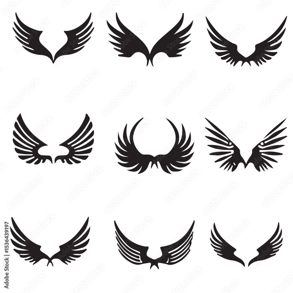 Fototapeta premium wings vector set
