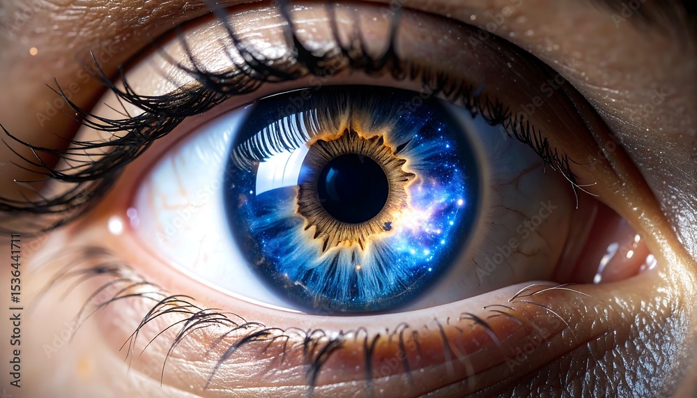 Fototapeta premium Close-up eye, cosmic detail