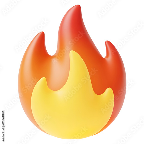 3d render of a cartoon fire flame icon