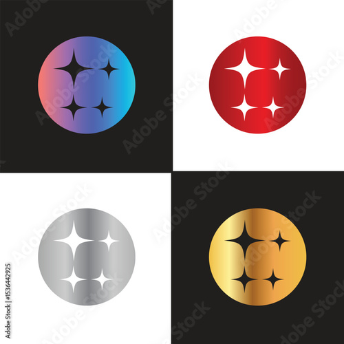 Letter C logo, C logo, AI logo set, modern and minimal design, tech-inspired, colorful icons and symbols, suitable for artificial intelligence, innovation, branding, startups, and digital identity.