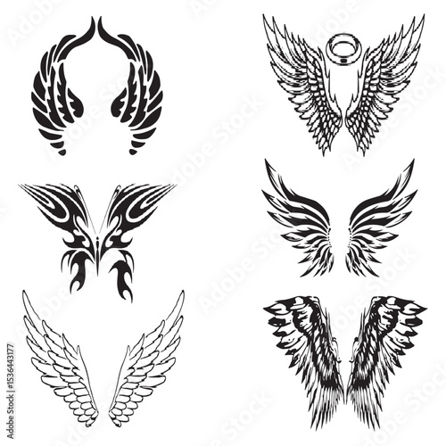 wings set vector