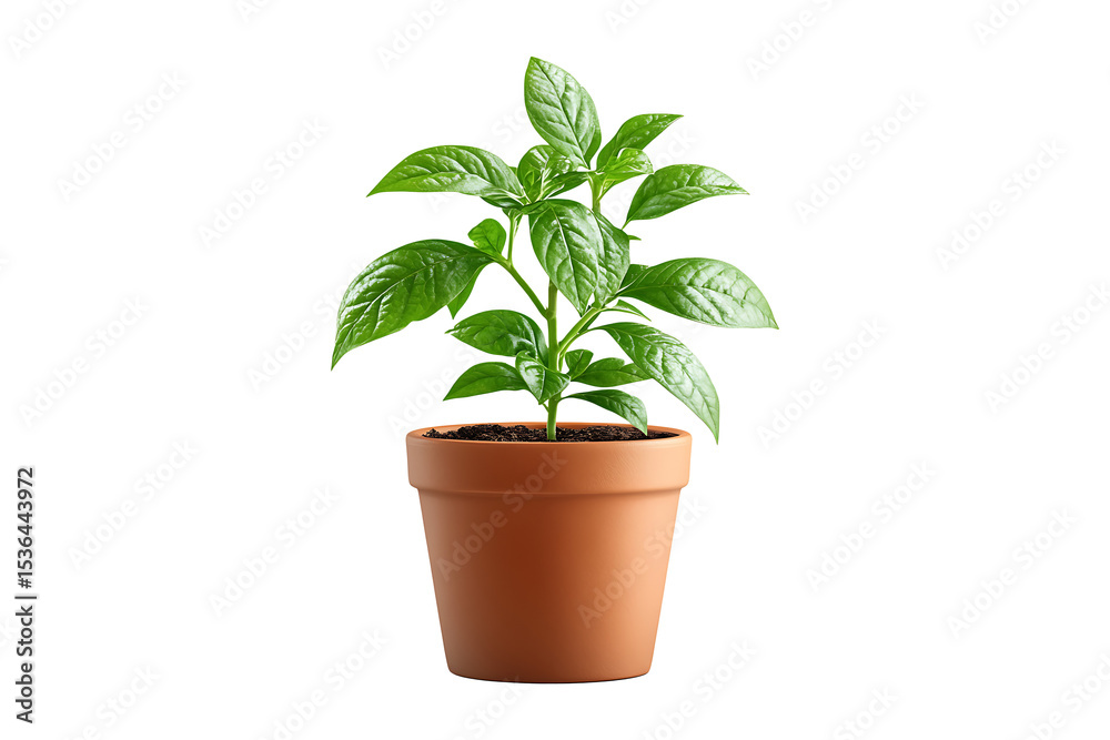 Fototapeta premium Green Plant in a Pot isolated on transparent background