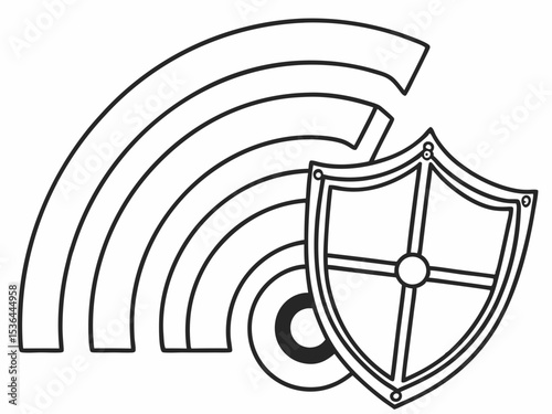 Minimalist Line Art Icon Of An Rss Style Feed Symbol Blended Vector