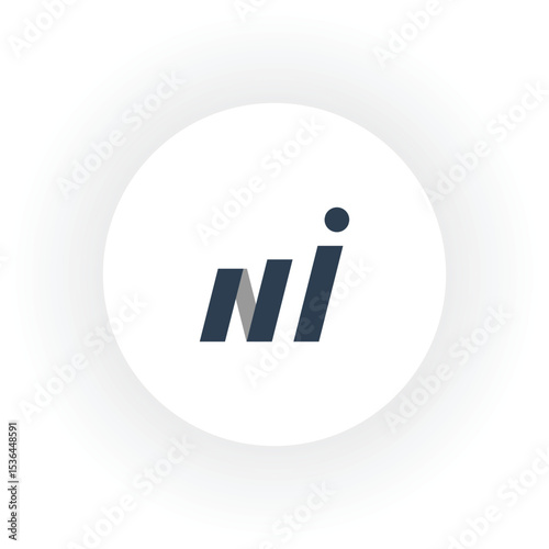  initial monogram letter NI logo design Vector