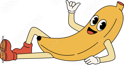Chill Retro Banana Character

