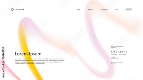 Abstract wave of landing page. fluid gradient website design