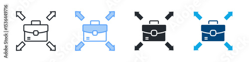 Career Choice Icon Set Multiple Style. Design In Outline, Blue, Glyph, Dualtone