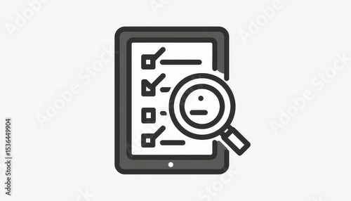 Tablet with checklist and magnifying glass (2)