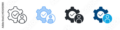 Competence Icon Set Multiple Style. Design In Outline, Blue, Glyph, Dualtone