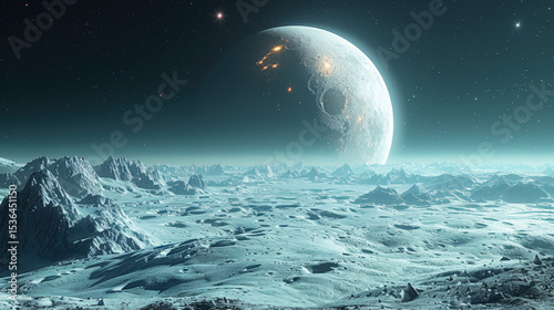 Unknown planet from outer space. Space nebula. Cosmic cluster of stars. Outer space background