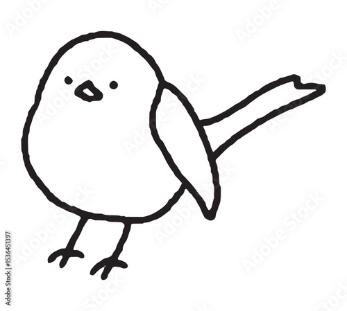 シマエナガの手描きイラスト