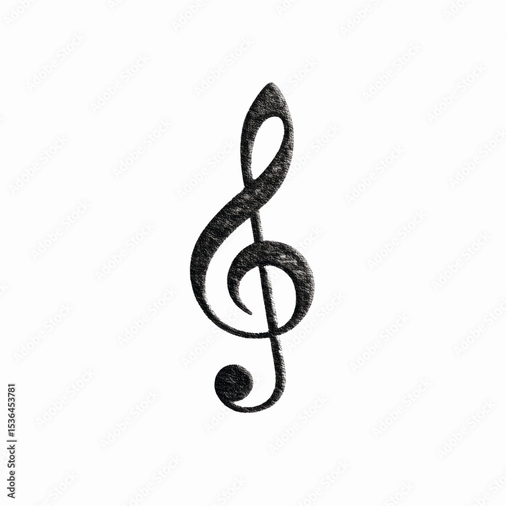 Obraz premium G Clef Music Note Symbol on Dark Textured