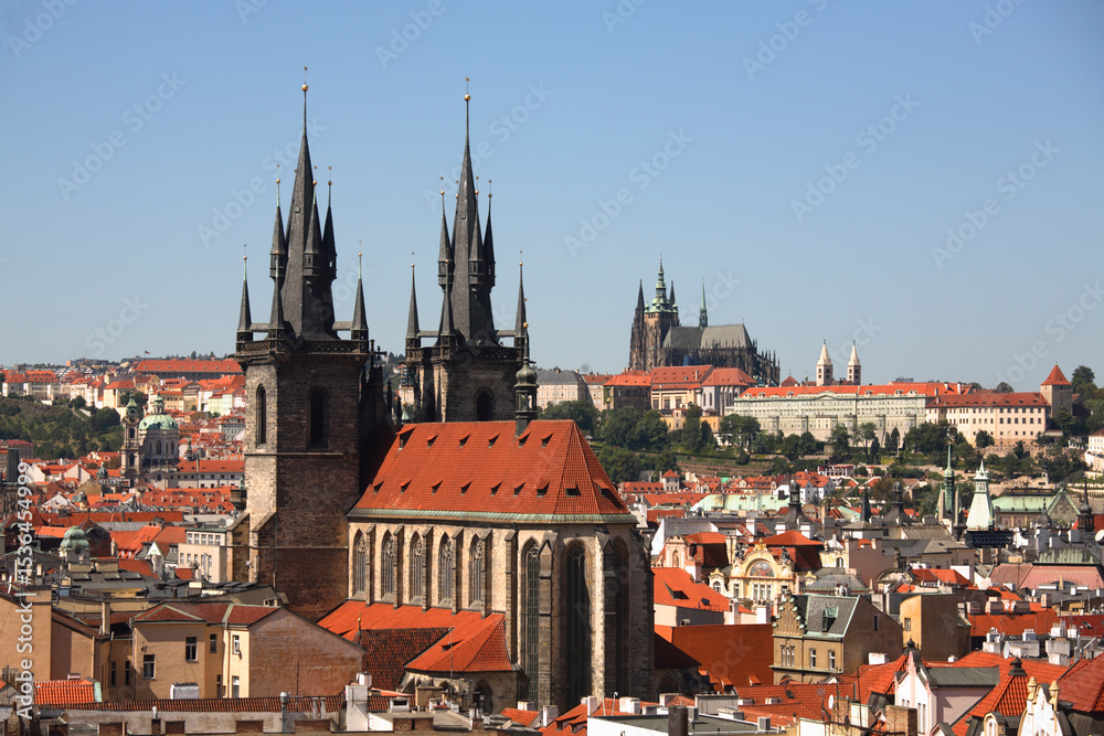 Obraz premium Church of Our Lady before Týn in the Old town (Stare Mesto), Prague, Czech Republic