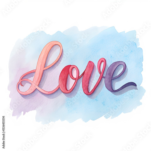 water color love word