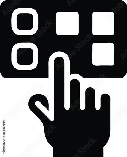 Hand pressing or touching icon, Index finger vector
