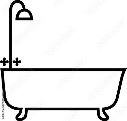 Illustration of download this bathtub illustration for your bathroom design project or plumbing service website and presentation vector