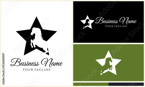 Horse Logo Star Design Variations.