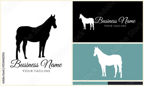 Horse Silhouette Logo Design Variations. (3)