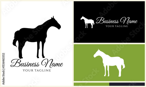 Horse Silhouette Logo Designs. (3)